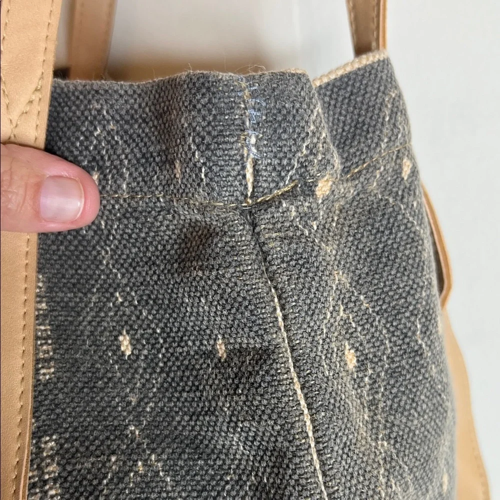 Free People Geometric Gray and Tan Tote